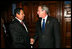 President George W. Bush shakes hands with President Susilo Bambang Yudhoyono as he welcomed the Indonesian leader to a morning meeting Saturday, Sept. 8, 2007, at the InterContinental hotel in Sydney. President Bush thanked his fellow leader for his strength in the struggle against extremism and said, "You understand firsthand what it means to deal with radicalism, and you’ve done it in a very constructive way."