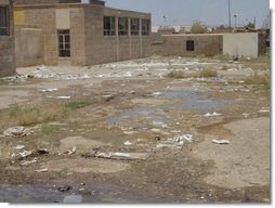 Years of neglect from Saddam's regime destroyed the country's education infrastructure. While Saddam was building palaces to himself, Iraq's children suffered. This school yard is an example of the need for facility rehabilitation.