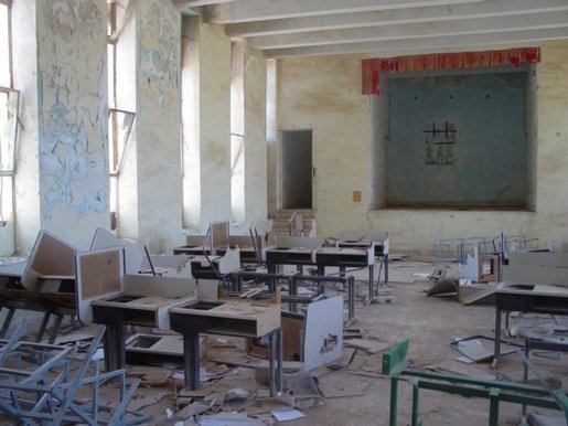 In addition to neglect, Saddam stored weapons and artillery in many schools. Saddam’s soldiers also destroyed schools during the war as they used them as a base. Schools and other buildings were also looted.