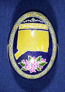 Painted and Decorated Egg Representing Connecticut