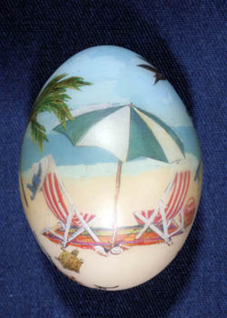 Painted and Decorated Egg Representing Florida