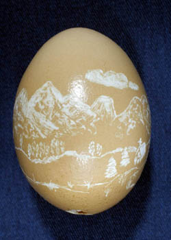 Painted and Decorated Egg Representing Montana