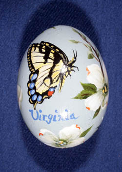 Painted and Decorated Egg Representing Virginia
