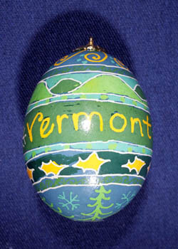Painted and Decorated Egg Representing Vermont