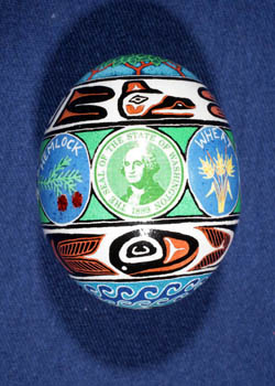 Painted and Decorated Egg Representing Washington