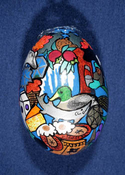 Painted and Decorated Egg Representing Wisconsin