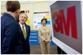 President George W. Bush and Laura Bush tour the 3M Research and Development Laboratory in Maplewood, Minn., Thursday, Feb. 2, 2006.