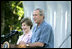 President George W. Bush and Laura Bush welcome guests to the annual Congressional Picnic on the South Lawn of the White House Wednesday evening, June 15, 2006, hosting members of Congress and their families to the "Rodeo" theme picnic.