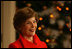 Laura Bush leads the press on a tour of the White House holiday decorations Thursday, Nov. 29, 2007. It's expected that 60,000 visitors will come to the White House during the holiday season.