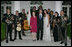 President George W. Bush and Laura Bush pose for photos with singer Shaila Durcal, Dorio Ferreira Sanchez and the Mariachi Campanas de America following their performance in the Rose Garden Monday evening, May 5, 2008, during a social dinner at the White House in honor of Cinco de Mayo.