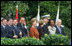 Mrs. Laura Bush stands on the South Lawn of the White House Oct. 13, 2008, during the State Arrival for Italian Prime Minister Silvio Berlusconi. Standing next to Mrs. Bush near the arrival podium are Mrs. Deborah Mullen, Admiral Mike Mullen, Chairman of the Joint Chiefs of Staff, Secretary of State Condoleezza Rice and Vice President Dick Cheney.