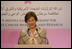 Mrs. Laura Bush speaks during the launch of the program, “Making it Our Business: Breast Cancer Awareness,” at the Dubai Chamber of Commerce and Industry Monday, Oct. 22, 2007, in Dubai, United Arab Emirates.