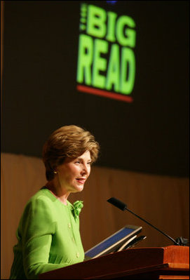 Mrs. Laura Bush delivers her remarks during the National Endowment for the Arts 'Big Read' event Thursday, July 20, 2006, at the Library of Congress in Washington. The 'Big Read' is a new program to encourage the reading of classic literature by young readers and adults.