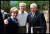 Former President Gerald R. Ford stands with Vice President Dick Cheney and Mrs. Lynne Cheney upon their arrival to Beaver Creek, Colorado for the American Enterprise Institute World Forum, June 20, 2003. President Ford, in partnership with British Prime Minister James Callaghan, French President Valery Giscard D'Estaing, and German Chancellor Helmut Schmidt, created the AEI World Forum to annually gather senior business executives, government officials, and world scholars for dialogue in international finance, trade, national security, social policy, and politics.