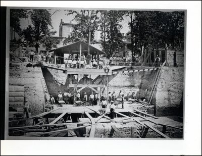 Excavation underway for the North Wing on August 23, 1879.