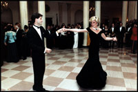 Britain's Princess Diana dances with actor John Travolta at a White House dinner on November 9, 1985.