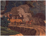 The first scene to next to the door leading into the White House depicts the Natural Bridge of Virginia.