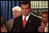 Homeland Security Adviser Tom Ridge holds a press conference during the anthrax scare October 22, 2001. 