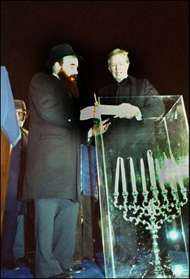 President Jimmy Carter lights a menorah in 1979 in Lafayette Park, across the street from the North Portico of the White House. 
