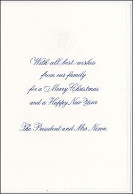 1971 White House Holiday Card (inside)