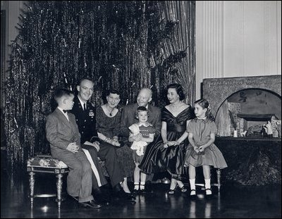 President Dwight D. Eisenhower and family, Christmas 1955.