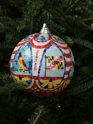 Maryland Senator Ben Cardin selected artist Nina Orlando to decorate the State's ornament for the 2008 White House Christmas Tree. 