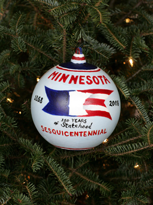 Minnesota Senator Norm Coleman selected artist Merry DeCourcy to decorate the State's ornament for the 2008 White House Christmas Tree.