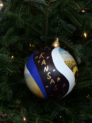 Kansas Congresswoman Nancy Boyda selected artist Louis Copt to decorate the 2nd District's ornament for the 2008 White House Christmas Tree