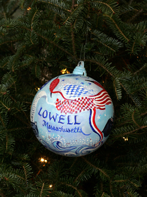 Massachusetts Congresswoman Niki Tsongas selected artist Janet Lambert-Moore to decorate the 5th District's ornament for the 2008 White House Christmas Tree