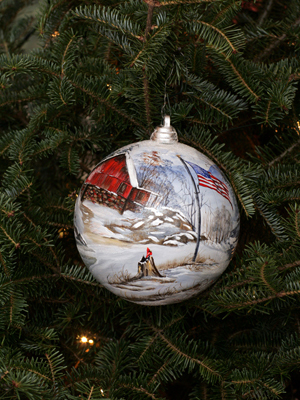 West Virginia Senator Jay Rockefeller selected artist Theresa Currence to decorate the State's ornament for the 2008 White House Christmas Tree.