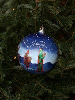 Arizona Congresswoman Gabrielle Giffords selected artist Jim Waid to decorate the 8th District's ornament for the 2008 White House Christmas Tree. 