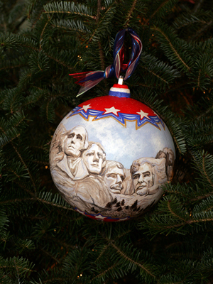 South Dakota Congresswoman Stephanie Herseth Sandlin selected artist Carol Weber Green to decorate the At Large District's ornament for the 2008 White House Christmas Tree.