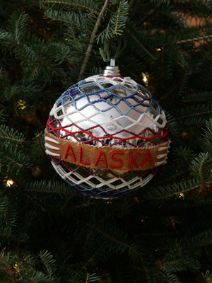 Alaska Congressman Don Young selected artist Shirley May Holmberg to decorate the At Large District's ornament for the 2008 White House Christmas Tree