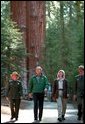 President Bush tours the Giant Forest Museum in Sequoia National Park Wednesday, May 30. White House photo by Paul Morse.