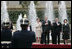 President George W. Bush and Laura Bush stand with Colombia’s President Alvaro Uribe and First Lady Lina Moreno de Uribe, during arrival ceremonies Sunday, March 11, 2007, at the presidential residence in Bogota. White House photo by Eric Draper