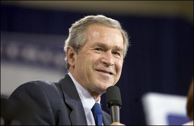 President George W. Bush discusses Social Security in Shreveport, La., Friday, March 11, 2005. "When people -- when a person owns something, they have a vital stake in the future of the country," said the President talking about personal savings accounts.