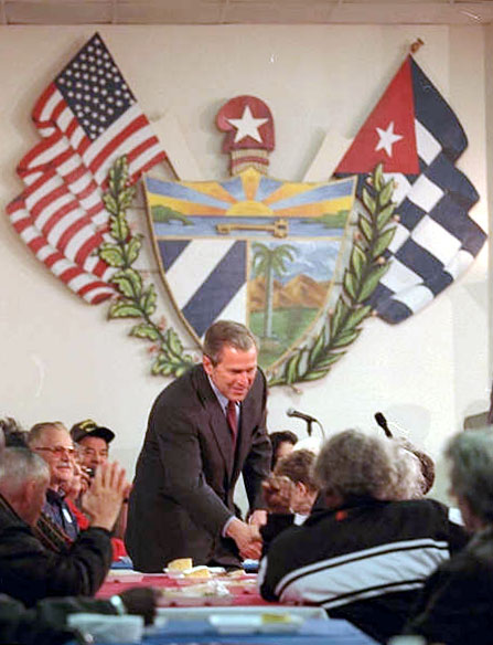 President Bush shakes hands with citizens in Orlando, Florida.