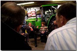  President George W. Bush meets with Montana Agricultural Producers at Tractor Supply Company in Billings, Montana, Monday, March 26, 2001.