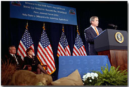 President George W. Bush addresses the Farm Journal Forum in Washington, D. C., Nov. 28, 2001. White House photo by Tina Hager.
