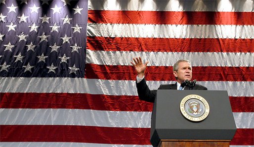 President George W. Bush speaks during the Missouri Welcome in St. Charles, Mo., Monday, Nov. 4. White House photo by Eric Draper.