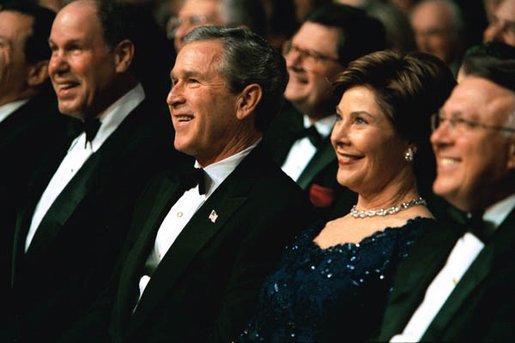 President George W. Bush and Laura Bush attend a benefit gala for the historic Ford's Theatre in Washington, D.C., Sunday, March 2, 2003. White House photo by Paul Morse