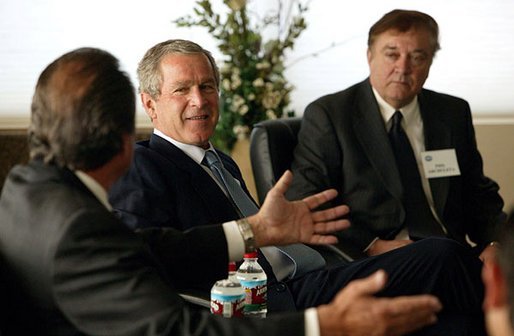 President George W. Bush meets one-on-one with small business owners and employees in Bernalillo, N.M., Monday, May 12, 2003. White House photo by Susan Sterner