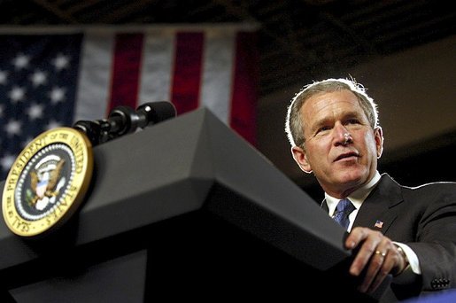President George W. Bush delivers remarks on energy at the Central Aluminum Company in Columbus, Ohio, Thursday, Oct. 30, 2003. White House photo by Eric Draper
