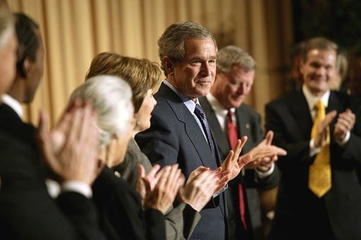 President George W. Bush attends the National Prayer Breakfast in Washington, D.C., Thursday, Feb. 5, 2004. White House photo by Eric Draper