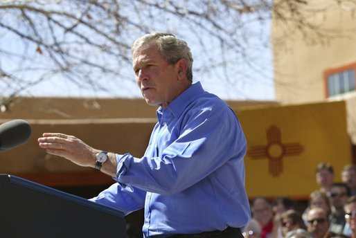 President George W. Bush delivers remarks about homeownership at Expo New Mexico in Albuquerque, N.M., Friday, March 26, 2004. White House photo by Eric Draper