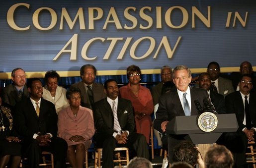 President George W. Bush delivers remarks on the President's Emergency Plan for Aids Relief, at People for People in Philadelphia, Penn., Wednesday, June 23, 2004. White House photo by Tina Hager