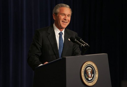President George W. Bush holds a press conference in the Dwight D. Eisenhower Executive Office Building Thursday, Nov. 4, 2004. White House photo by Tina Hager.