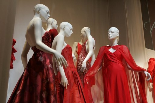 These "Fashion Week 2005" dresses are displayed as part of the "2005 First Ladies Red Dress Collection" exhibit, scheduled to run through May 30 at The John F. Kennedy Center for the Performing Arts. White House photo by Krisanne Johnson