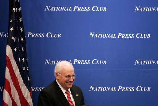 Vice President Dick Cheney prepares to address the National Press Club during a luncheon honoring the recipients of the Gerald R. Ford Journalism Awards in Washington, D.C., Monday, June 13, 2005. White House photo by Paul Morse