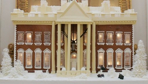 The White House gingerbread house, created by White House pastry chef Thaddeus DuBois, is seen on display Wednesday, Nov. 30, 2005, in the State Dining Room. White House photo by Shealah Craighead